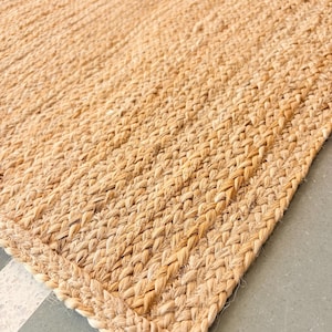 Natural Area Jute Rug Large Floor Hallway Rug Runner Custom Size Rug Handmade Aztec Accent Rug Vintage Antique Handwoven Rug Kitchen Rug 5x7