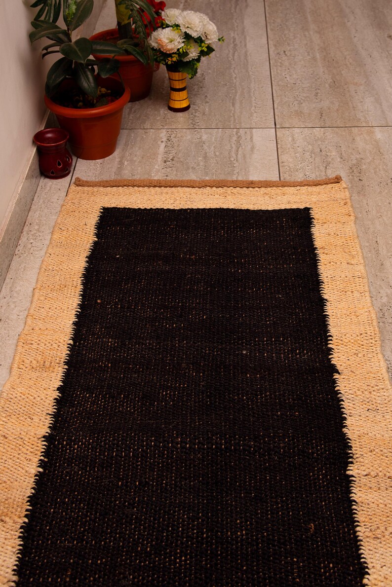 Handmade Jute Rug Hemp Runner Rug Hallway Rug Stair Runner Custom Size Rug Natural Jute Rug Vintage Rug Hand Woven Rug Living Room Area Rug