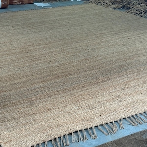 Handwoven Natural Jute Rug, Handmade Hemp Rug Custom Size Rug Vintage Area Rug Organic Fiber Rug Kitchen Rug Bohemian Rug Hallway Boho Rug