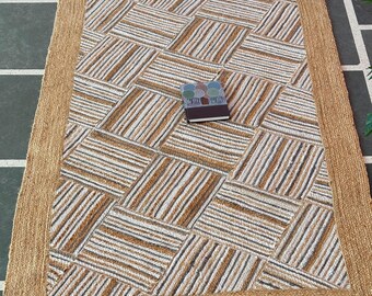 Braided Jute Rug- Hallway Large Area Rug Vintage Rug Bohemian Rug Eco Friendly Living Room Rug Custom Size Kitchen Rug Jute Area Rug 8x10