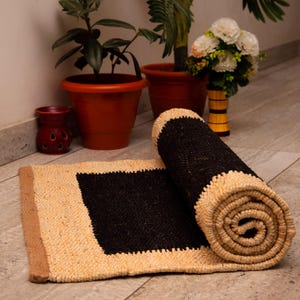 Handmade Jute Rug Hemp Runner Rug Hallway Rug Stair Runner Custom Size Rug Natural Jute Rug Vintage Rug Hand Woven Rug Living Room Area Rug