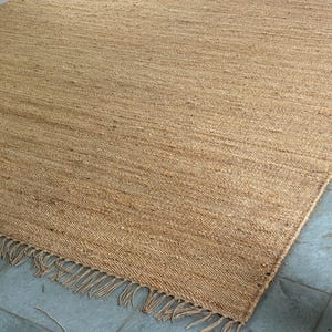 Handwoven Natural Jute Rug, Handmade Hemp Rug Custom Size Rug Vintage Area Rug Organic Fiber Rug Kitchen Rug Bohemian Rug Hallway Boho Rug