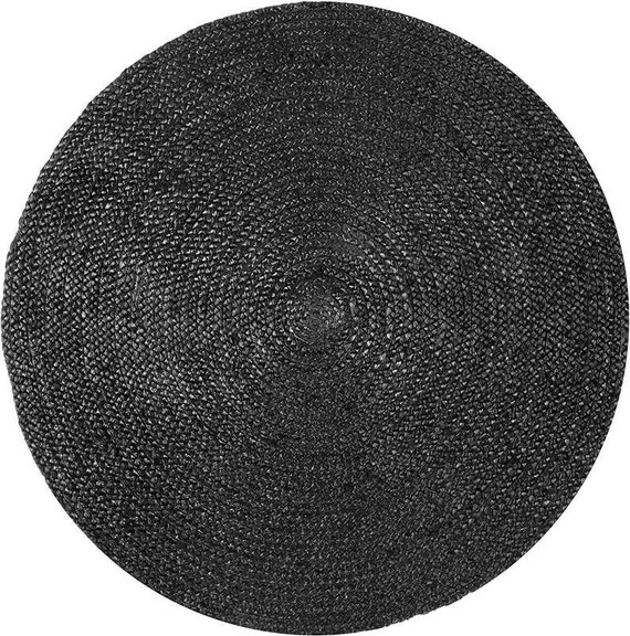 Indian Handmade Jute Rug Circle Rug Black Jute Handmade Etsy