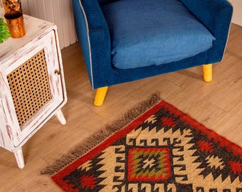 Traditional Indian Wool Jute Rugs, Handmade Rugs For Living Room, Bohemian Jute Rugs, Decorative Rugs For Home Decor, Outdoor Rug/Indoor Rug