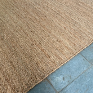 Handwoven Natural Jute Rug, Handmade Hemp Rug Custom Size Rug Vintage Area Rug Organic Fiber Rug Kitchen Rug Bohemian Rug Hallway Boho Rug