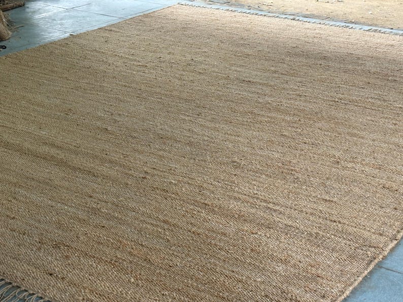 Handwoven Natural Jute Rug, Handmade Hemp Rug Custom Size Rug Vintage Area Rug Organic Fiber Rug Kitchen Rug Bohemian Rug Hallway Boho Rug