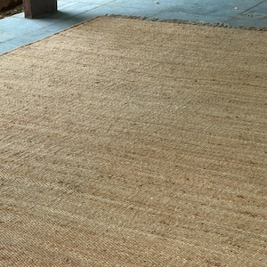 Handwoven Natural Jute Rug, Handmade Hemp Rug Custom Size Rug Vintage Area Rug Organic Fiber Rug Kitchen Rug Bohemian Rug Hallway Boho Rug