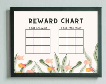 Reward Chart Printable | Instant Download | Track Good Behavior, Completed Tasks, Chores, Potty Training, Positive Reinforcement | 11"x8"