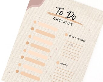 To Do Checklist Printable | PDF | Instant Download | Errands | Time Management | Shopping List | Daily Schedule | Weekly | Reminder | Tasks