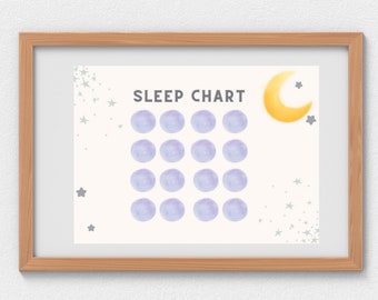 Sleep Chart Printable | Instant Download | Track Independance, Bedtime Routines, Motivate and Encourage, Positive Reinforcement | 11"x8"