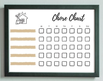 Chore Chart | Instant Download | Printable | Housework | Task Sheet | Responsibility Chart | Weekly Schedule | Kids | Teens | Adults
