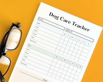 Dog Care Tracker | Instant Download | Printable | Weekly Pet Sitter Checklist | Chore Chart | Pup Walker Caretaker Guide | Puppy Chart