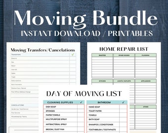 Moving Preparation Bundle | Instant Download | Printable | Home Repairs Checklist | Transfers And Cancelations | Day Of Essentials | Packing