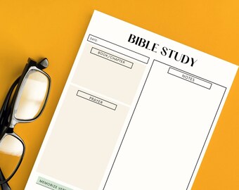 Bible Study Printable | Instant Download | Note Taking | Scripture Sreadsheet | Faith Building Tool | Memorization Worksheet | Prayer Guide
