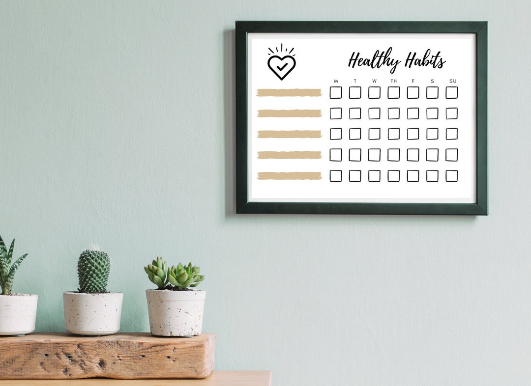 Inspirational Checklist Healthy Habits Checklist | Personal Growth Tracker | Inspirational ...