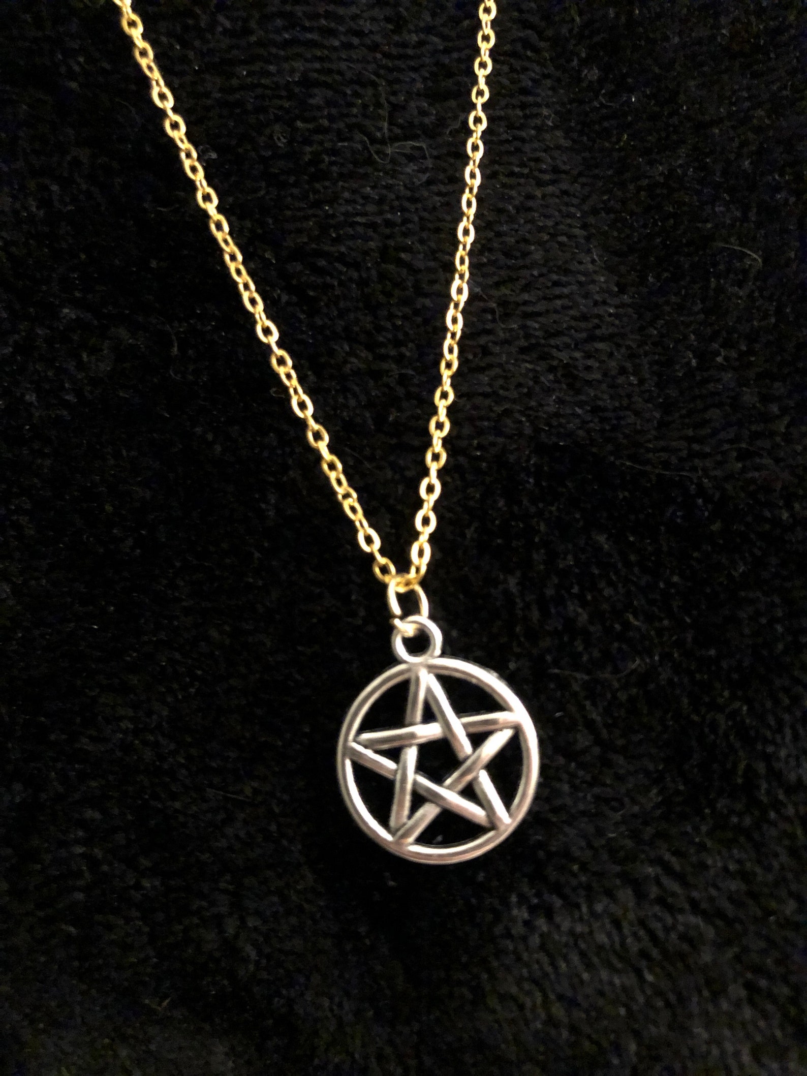 pentagram necklace etsy