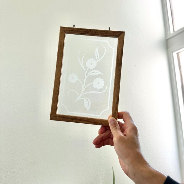 Glass Wall Hanging | Solid Oak Frame