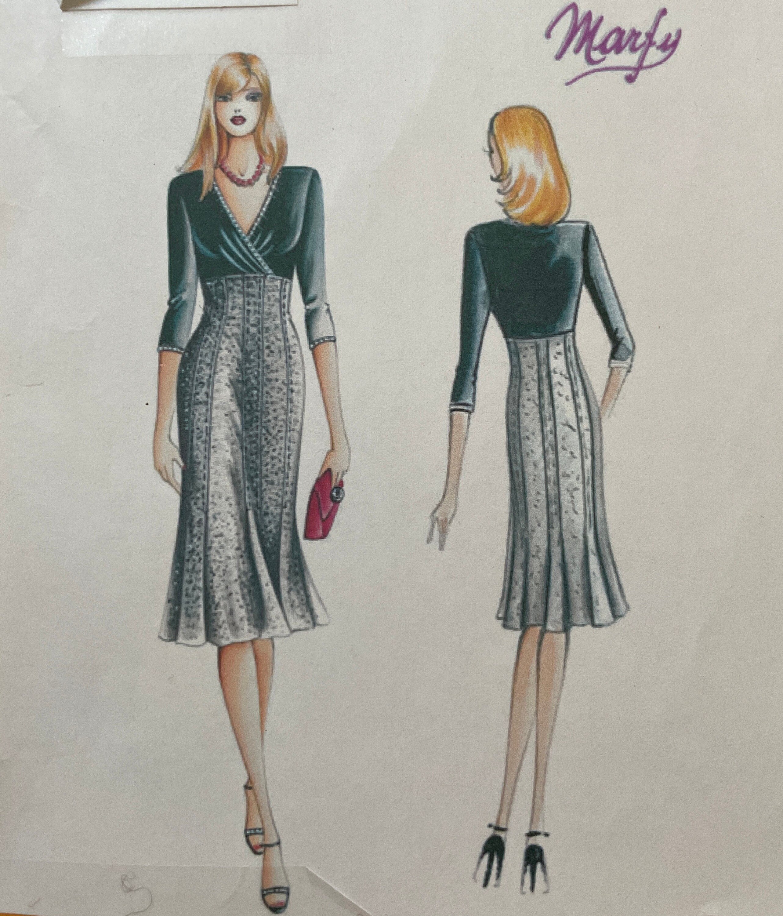 Marfy Italian Designs Empire Waist Dress sewing pattern | Etsy