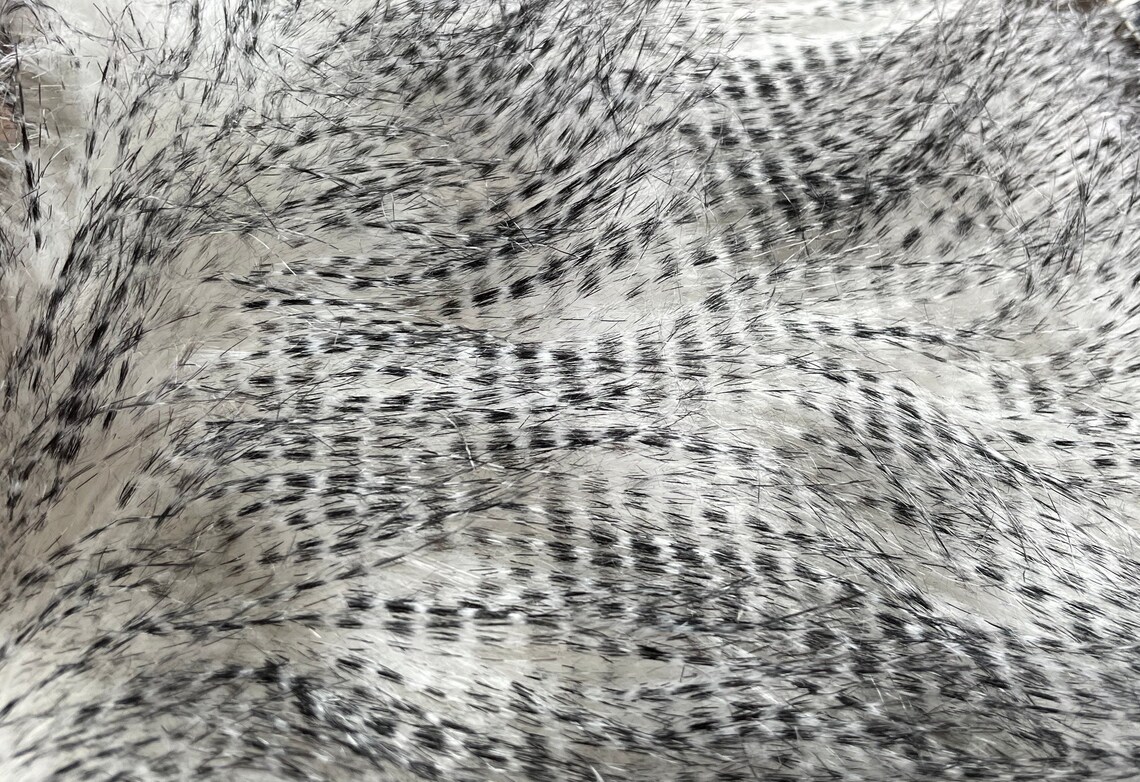 Grey and White Polyester Faux Fur Fabric Etsy