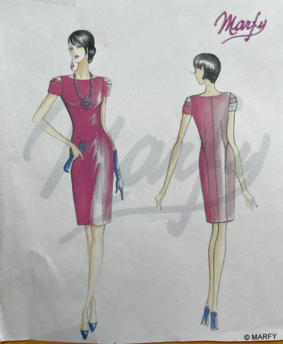 Marfy Italian Designs Sewing Pattern Sheath Dress With Boat Etsy