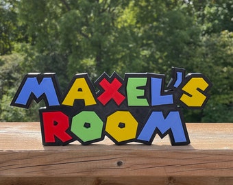 Personalized Mario Themed Signs | Kid's Room Décor | Nursery Name Plate