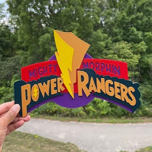 Power Rangers Sign | Retro Logo | Fridge Magnet