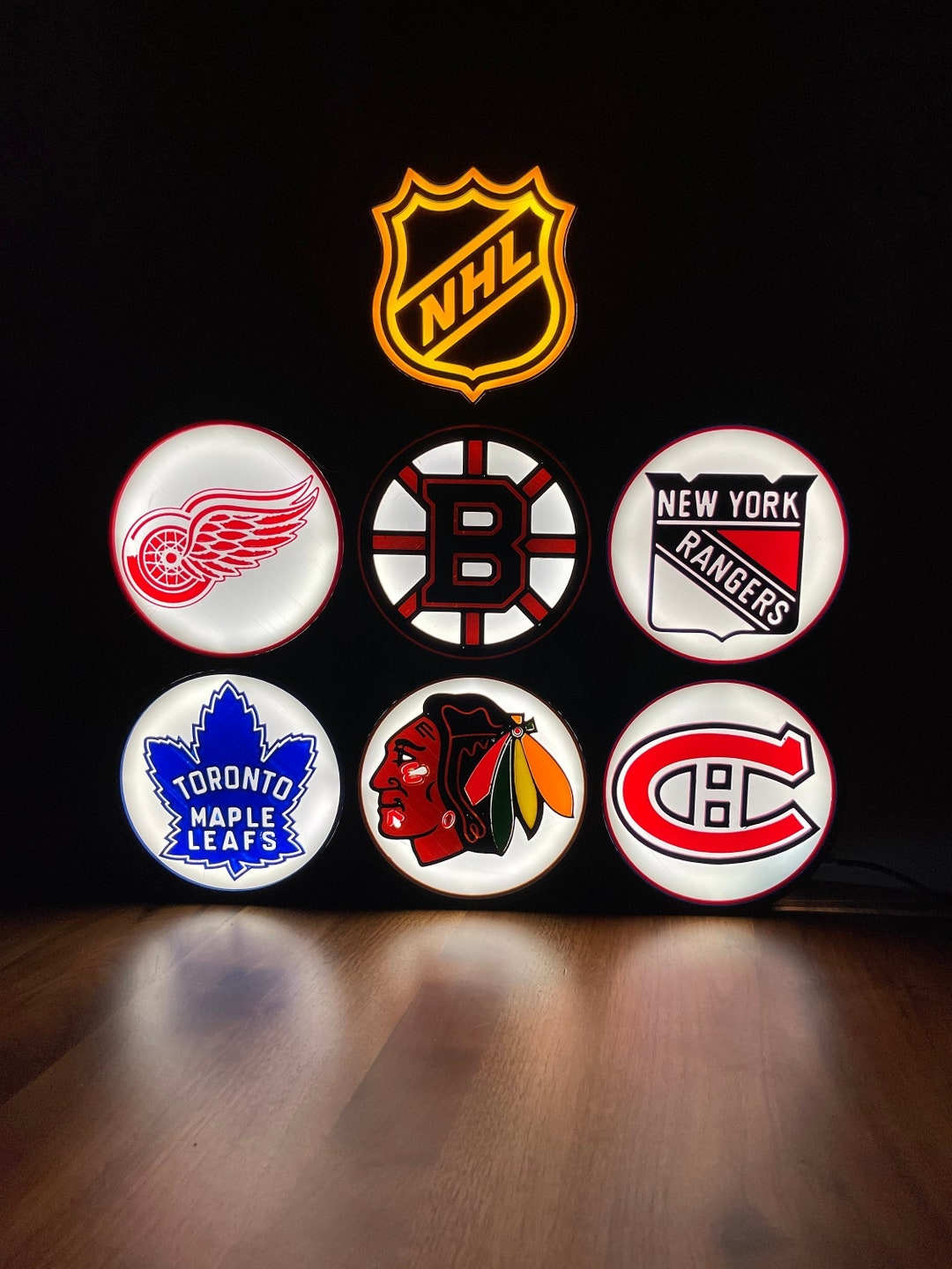 Original Six Hockey Teams LED Sign Etsy