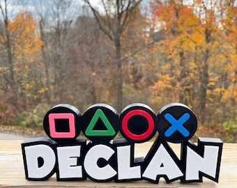 PS Style Custom Gaming Name Sign | Personalized | Birthday | Gifts | Party Favors | Kids Room