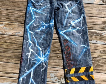 Boy’s High Voltage Lightning Painted Jeans