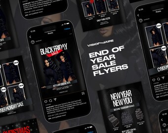 Black Friday, Cyber Monday, Christmas, New Year, Instagram Flyer, Hair Flyer, Boutique Flyer, DIY Canva flyers, Social Media Flyer, E-Flyer