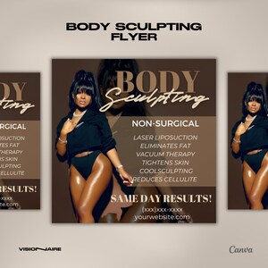 BODY CONTOURING E-FLYER, Canva template, body spa, body contouring, contouring flyer, social media flyer, body sculpting