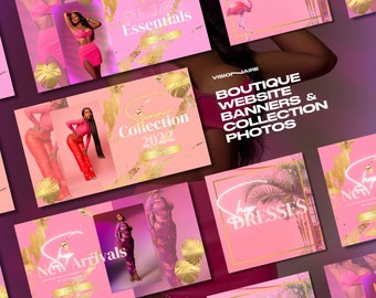 DIY Boutique Banner Set, DIY Shopify Web Banners, DIY Wix Website Banners, Website Banner Set