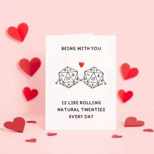 Busca por Romance, Carta de Amor Encantada de D&D | Presentes de Fantasia | Cartões de Dia dos Namorados RPG | Anotações de RPG geek | Presente DnD para ele/ela