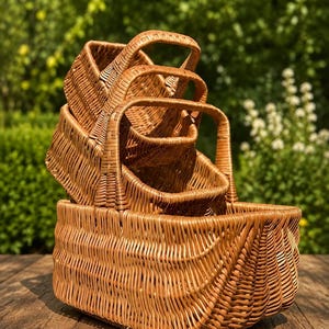 Handgemaakte wilgenrieten mand: rustieke picknick, cadeau en opbergen