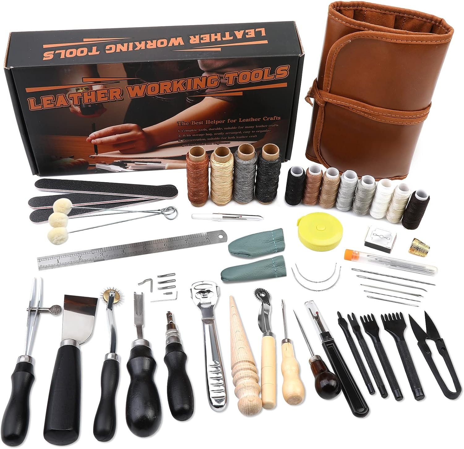 Leather craft DIY leather working tools Leather working kit leather tools  leather making tools Craft Sewing Kit Leather Kit Binding Tools