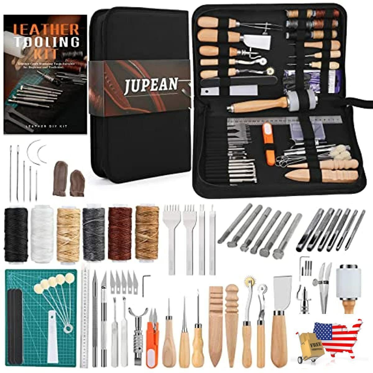 Leather Working Tools Leather Craft Kits Leather Sewing Tools With Storage  Bag DIY Stitching Cutting and Sewing 
