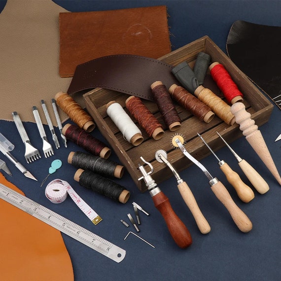 Outils d'artisanat du cuir Ensemble professionnel et complet de kits de  couture Réparation de fentes de fil ciré DIY Mannul Accessoires de couture  -  France