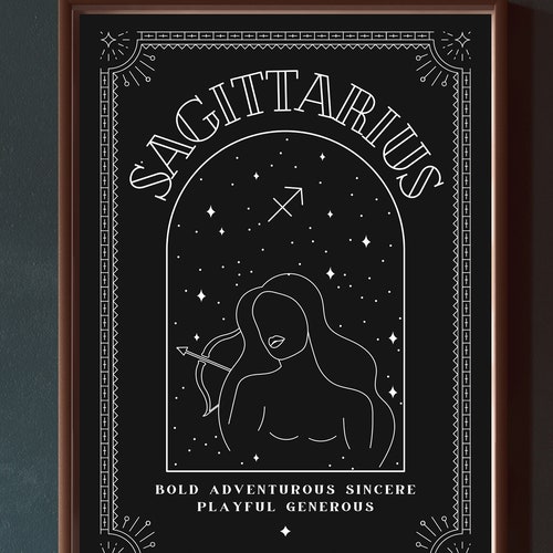 Sagittarius Astrology Zodiac Art Print Astrology Digital - Etsy