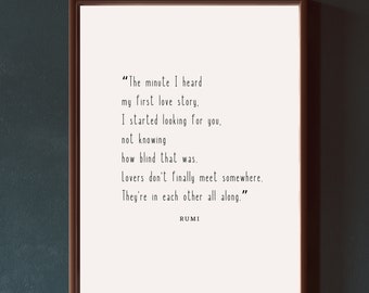 Rumi Quote Print, Relationship Quotes, Love Quote, Romance Poster, Wall Art Prints, Bedroom Wall Decor, Wall Art, Printable Wall Art Decor