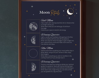 2022 New Moon & Full Moon Manifestation Rituals Poster, Digital Download, Witchy Gift, Ritual Tool, Manifest Ceremony, Law of Attraction