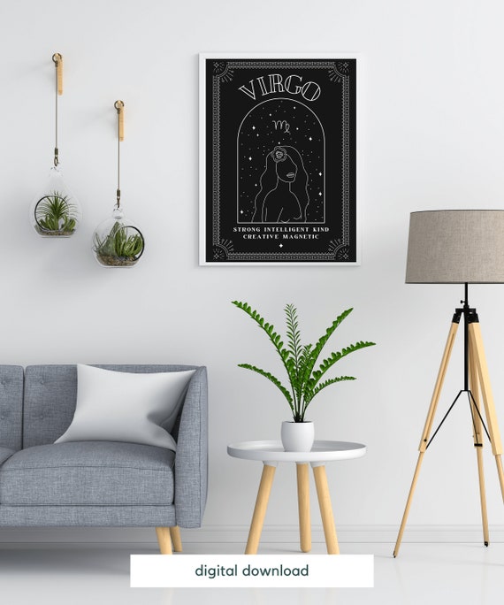 Virgo Astrology Zodiac Art Print, Virgo Digital Print, Virgo Gift