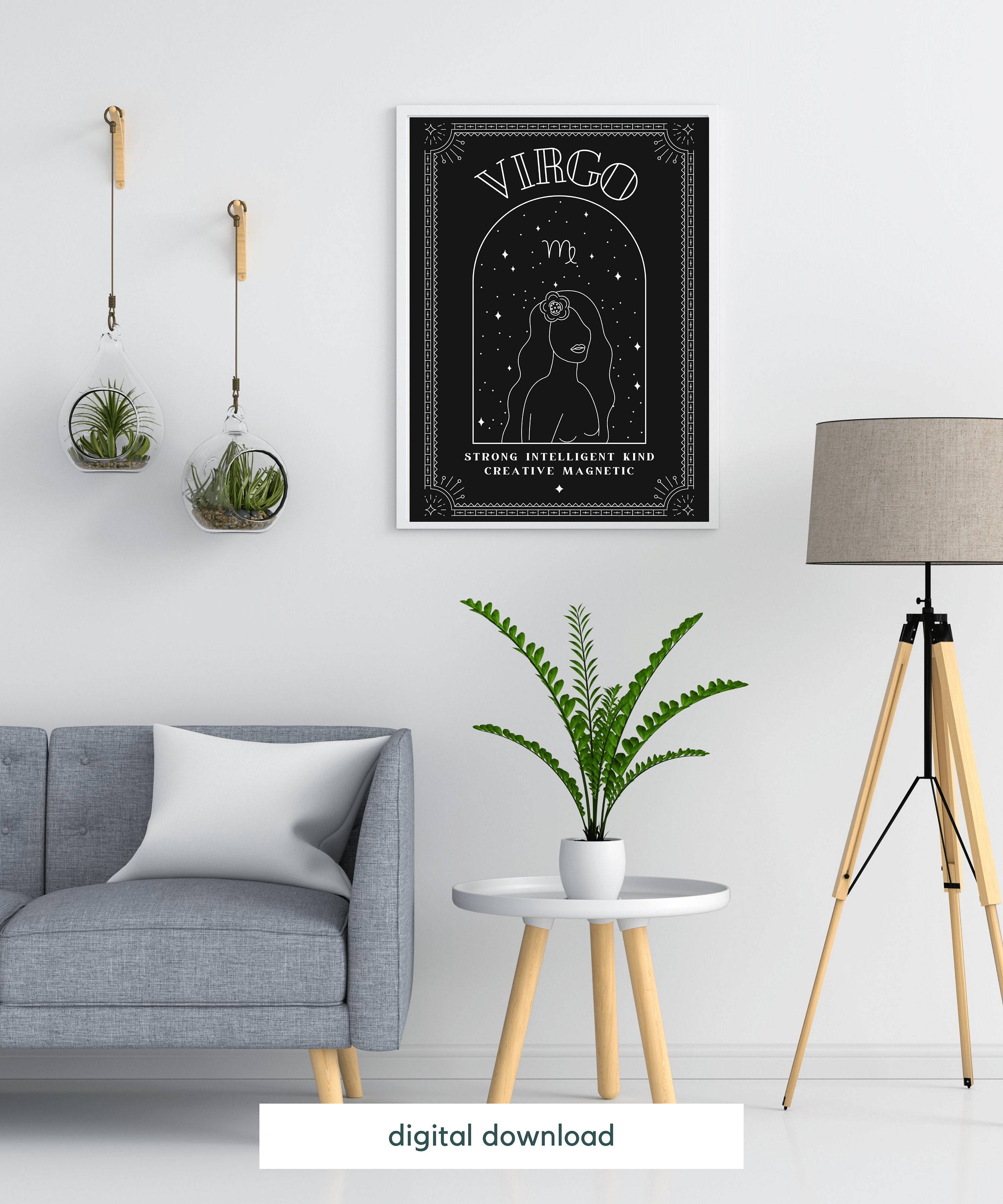Virgo Astrology Zodiac Art Print, Virgo Digital Print, Virgo Gift
