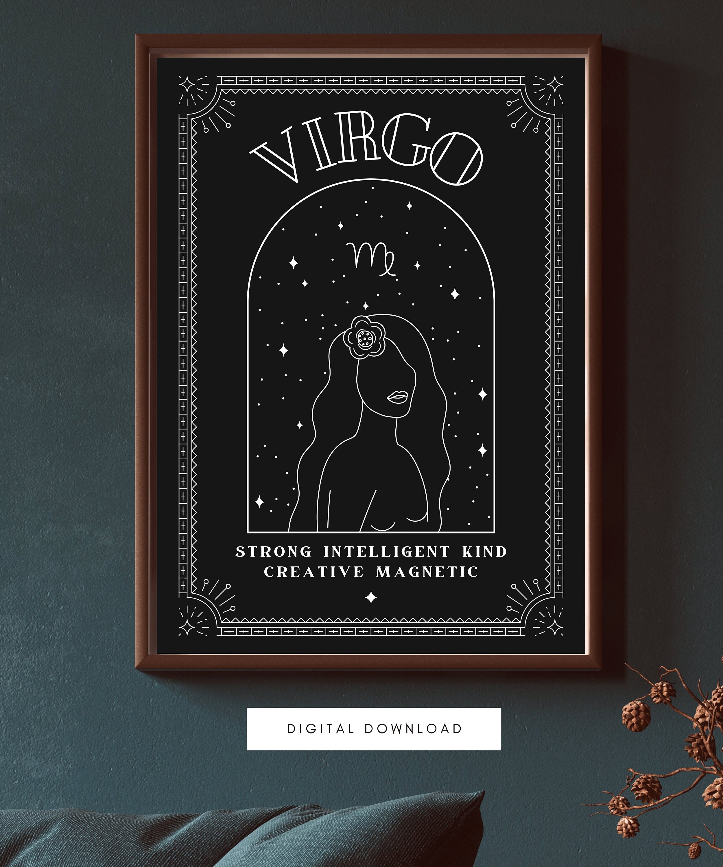 Virgo Astrology Zodiac Art Print, Virgo Digital Print, Virgo Gift