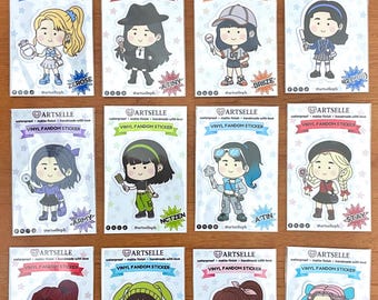 Lindas pegatinas de Kpop para vasos, tabletas y portátiles, pegatinas de vinilo impermeables para fans, artículos de papelería.