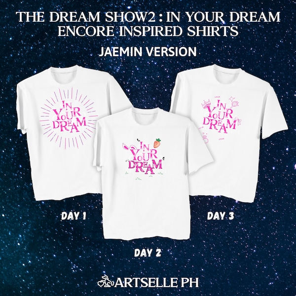 NCT Dream JAEMIN In Your Dream Encore Shirt Embossed TDS2 T Shirt The Dream Show 2 T-Shirt in Seoul Inspired K-POP Concert Tee