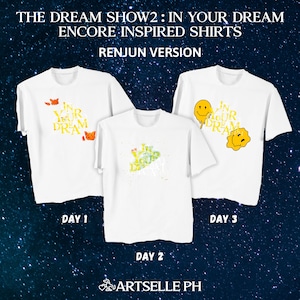 NCT Dream RENJUN In Your Dream Encore Shirt Embossed TDS2 T Shirt The Dream Show 2 T-Shirt in Seoul Inspired K-POP Concert Tee