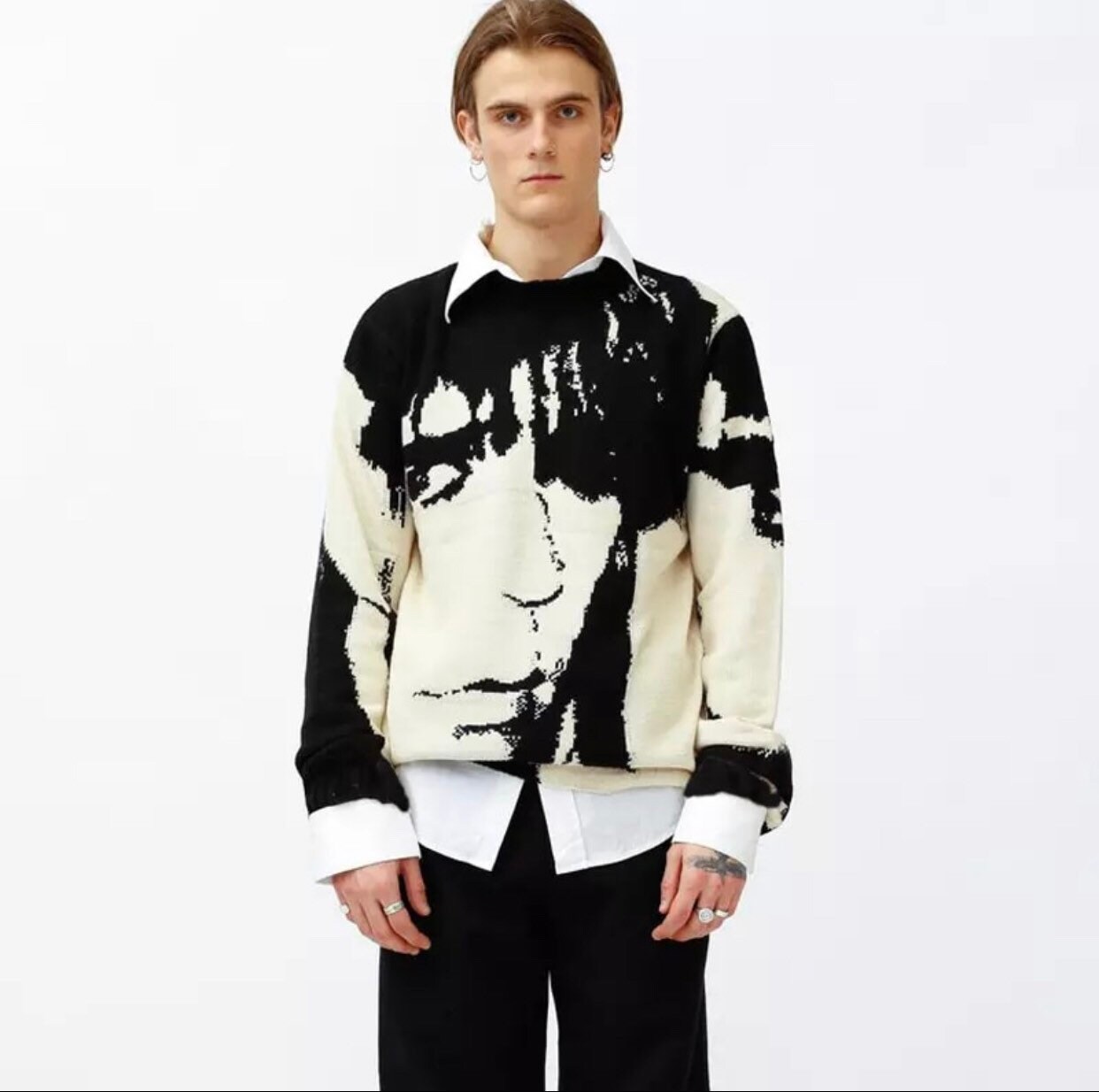 Graphic Knit Sweater - Etsy