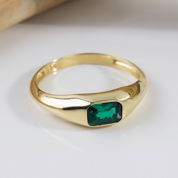 Natural Emerald Ring - Etsy