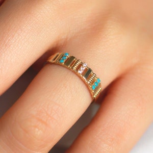 14K Gold Ring, Turquoise Ring, Engagement, Solid Gold Ring, Promise Ring, Minimalist, Dainty, Stackable Ring, Gold Jewelry, Rings for Women