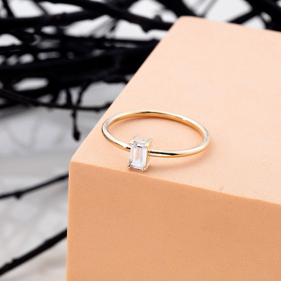 14k Design Ring  Dolce Toptop Baguette Model Gold Ring  14k Gold Ring  Woman's Birthday  Anniversary  Gift  Minimalist  Jewelry Gift